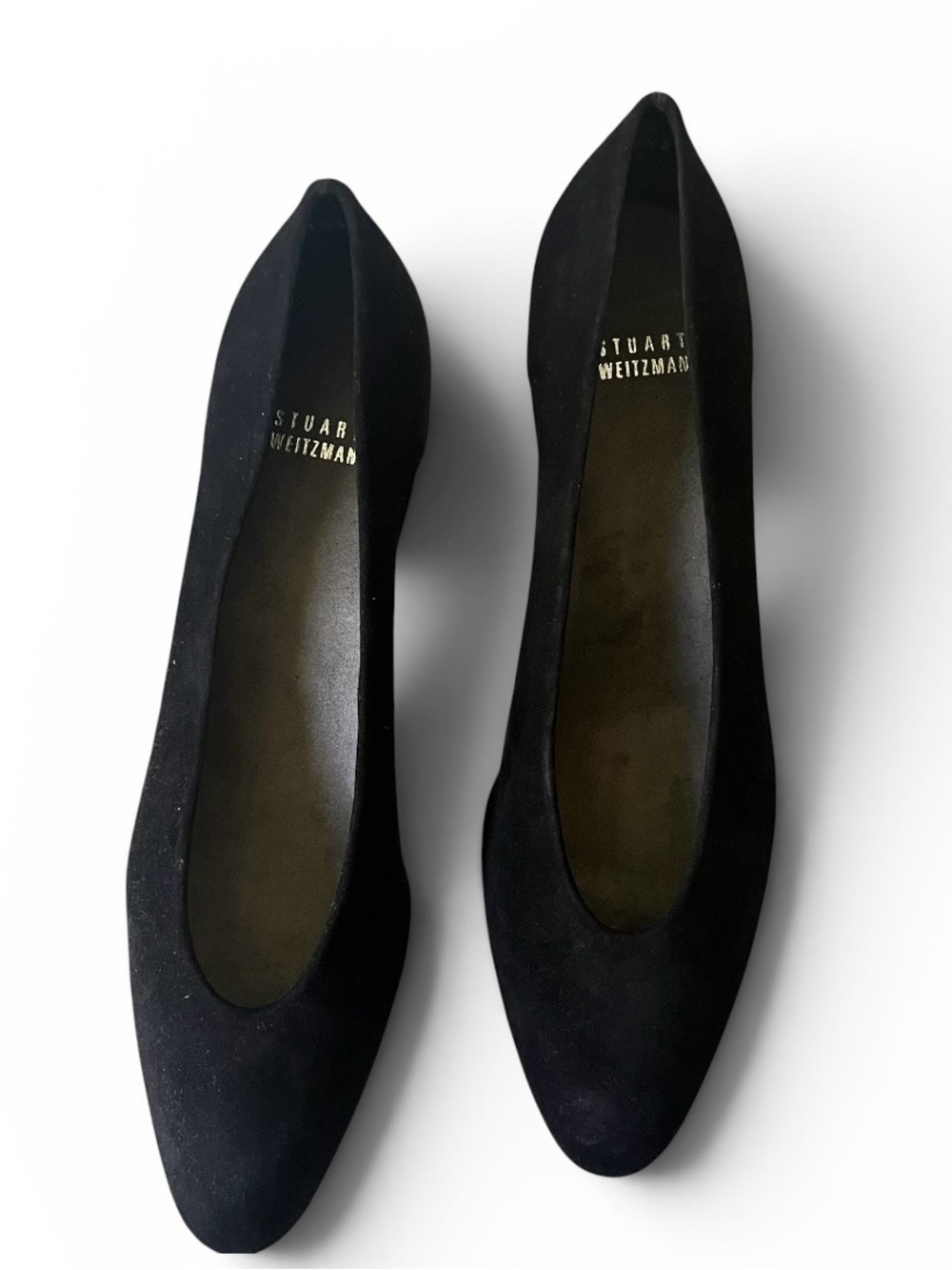 NWOT Stuart Weitzman Chicpump Black Suede Block Heel Pump Size 10